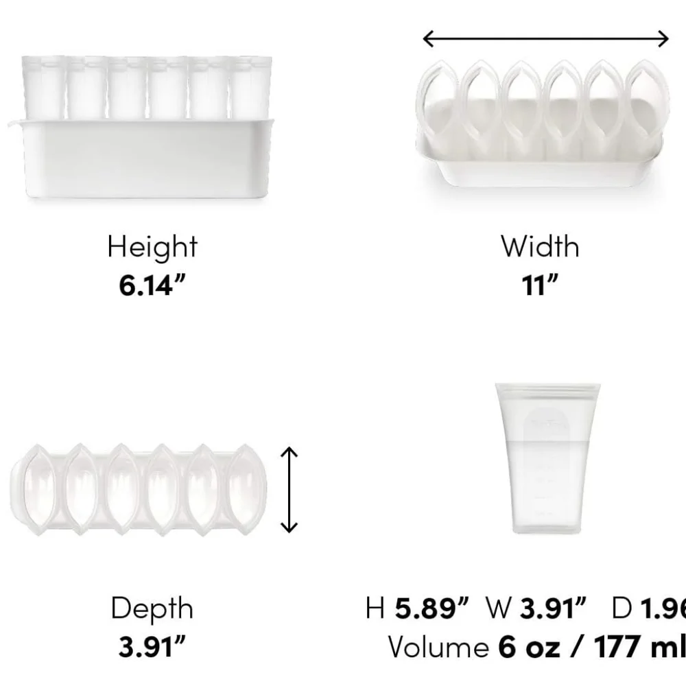 ZipTop Reusable Breastmilk Containers with Tray
